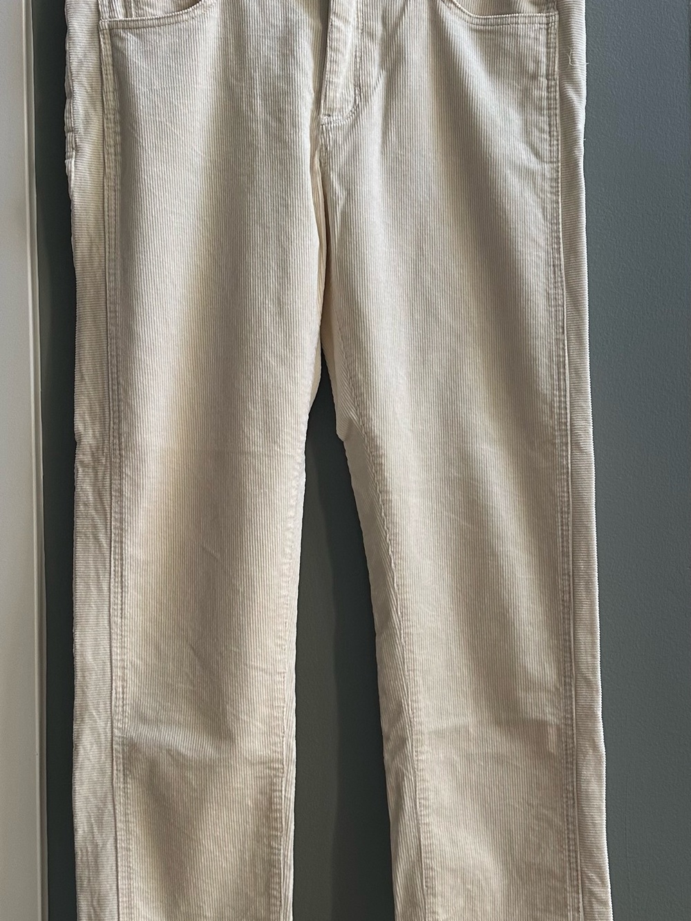 Women’s Pilcro Boyfriend Slim Corduroy Pants in Ivory-Cream